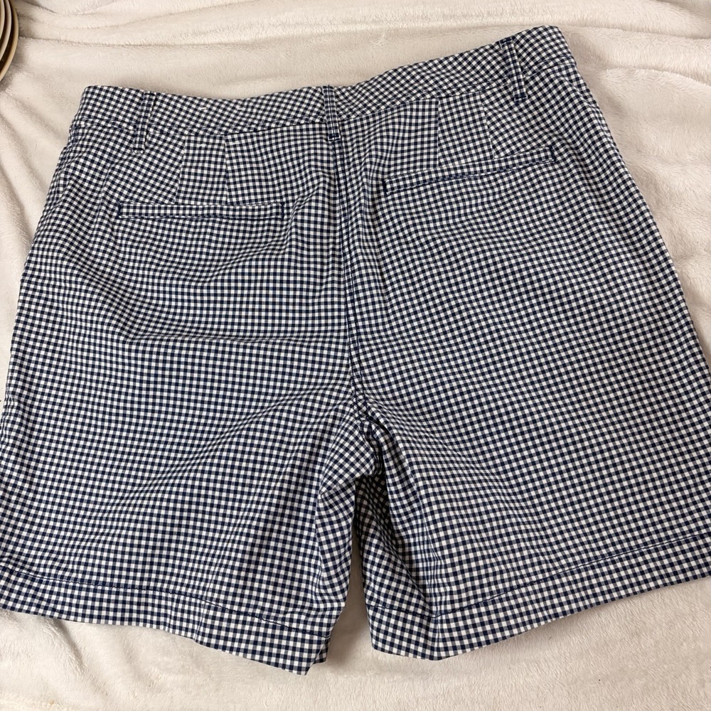Talbots Blue White Gingham Relaxed Chino Shorts Grandmillennial Hamptons Bermuda - Picture 7 of 7